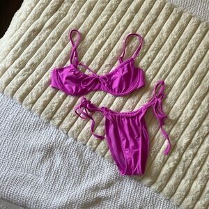 Wild Fable Womens Bikini XS XXS Tie Bright Neon Purple